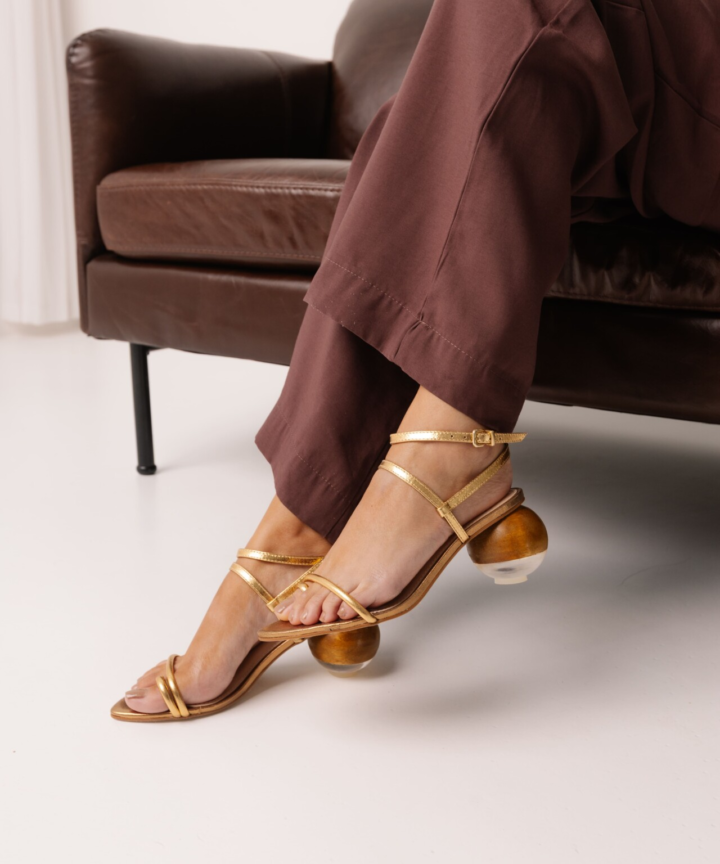 Sandália Com Salto de Madeira Saint-Denis