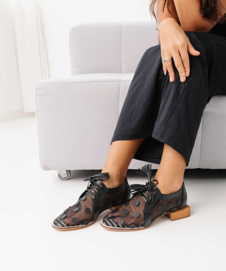 Sapato Feminino Couro e Tela Áustria - Preto, 36