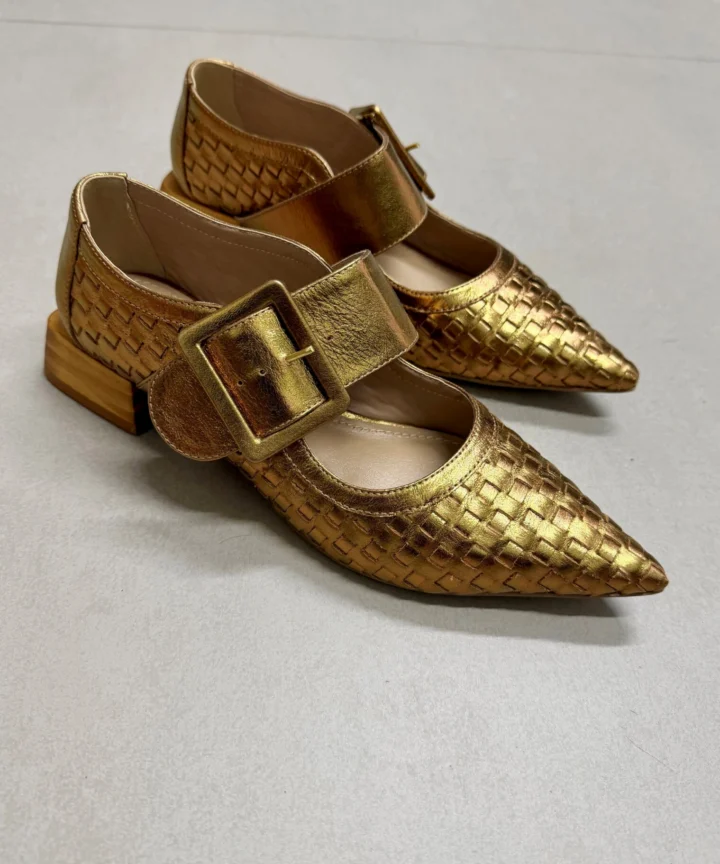 Sapato Feminino em Couro Tressê Lumière